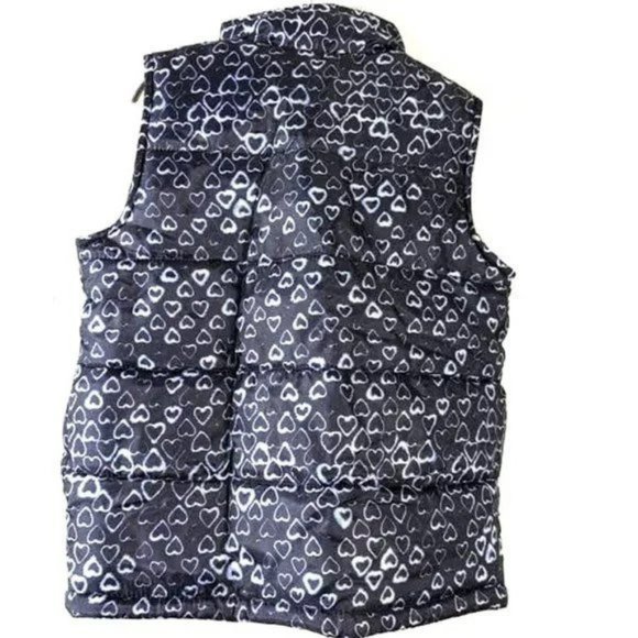 NWT Oshkosh B'gosh Girls Puffer Vest Zip-Front Heart Print Winter Vest 6X, 14 Y - Picture 3 of 4